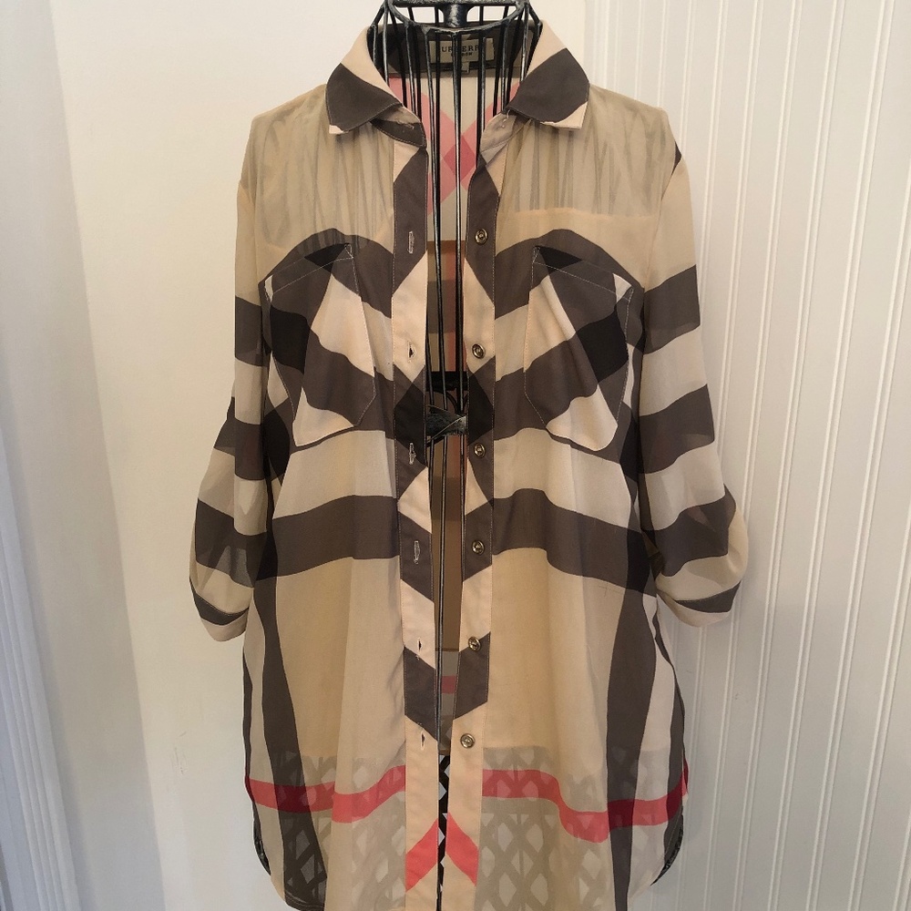 Silk Burberry Lined Small Blouse - Picture 1 of 7